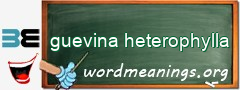 WordMeaning blackboard for guevina heterophylla